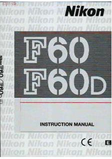 Nikon F 60 manual. Camera Instructions.